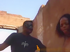 African Teen Bound And Sucks Cock Outdoors