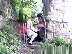 Victorian Ebony Beauty Sucks A White Mans Bone Outdoor