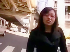 Pretty Oriental Girl With Glasses Fucks Her Tight Pussy Wit