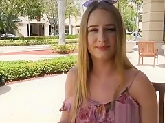 Perky Teen Flashes Then Blows