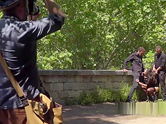 Spanish Hottie Gangbanged In Public