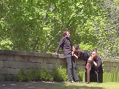 Spanish Hottie Gangbanged In Public