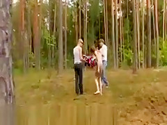 Amateur German Threesome In The Forest