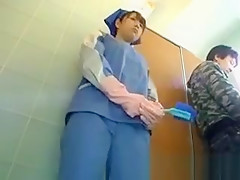 Asian Attendant Cleans Wrong