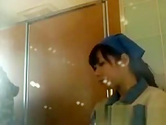 Asian Attendant Cleans Wrong