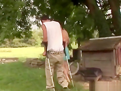 Banging Naughty Brunette Girl Outdoors