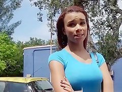 Raven Redmond Gets Fuck In Parking Lot By Dudes Big Cock