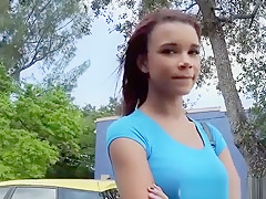 Raven Redmond Gets Fuck In Parking Lot By Dudes Big Cock