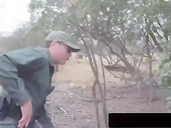 Scared Brunette Caught Crossing Border