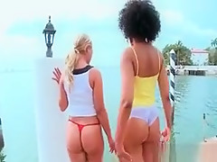 Sexy Ebony Babe And Nasty Blonde Babe