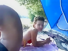 Wife Giving A Handjob Outside