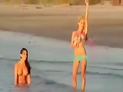 Three Playmates Go Naked Kite Surfing