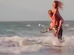 Three Playmates Go Naked Kite Surfing
