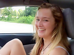 Teen couple fuck in the car (First Video)