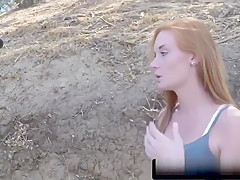 Naughty Hottie Riding Cock Outdoors