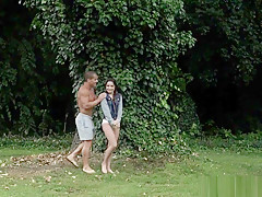 Young Gf Assfucked And Jizzed On Outdoors