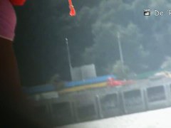 Hot nude bitch smoking cigs on the beach voyeur video