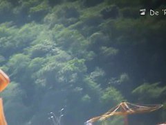 Hidden beach camera clip of blond and brunette nudist girls