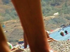 Amazing hotties bathing in sun at the beach