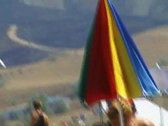 Amazing hotties bathing in sun at the beach