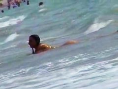 Nudity beach voyeur video of hot two brunettes by the sea