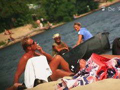 big and firm tits on the beach and a dissapearing thong