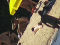 Sexy people on the beach having fun voyeur video