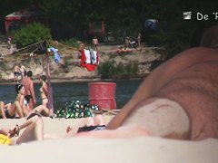 Beach voyeur hunter hiding and shooting nude people