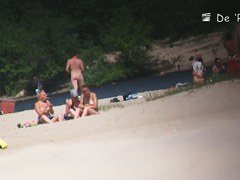 Beach voyeur hunter hiding and shooting nude people