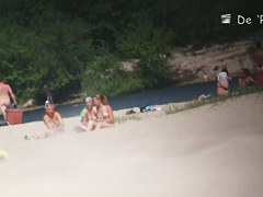 Beach voyeur hunter hiding and shooting nude people