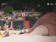 Beach voyeur hunter hiding and shooting nude people