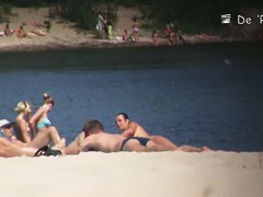 Beach voyeur hunter hiding and shooting nude people