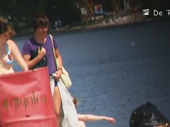 Beach voyeur hunter hiding and shooting nude people