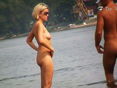 Mature hotties filmed by a nude beach pervert
