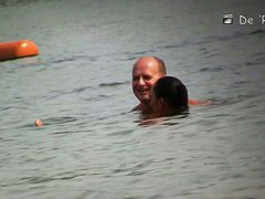 Mature hotties filmed by a nude beach pervert