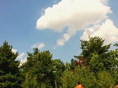 Naked people enloyong the sun on the beach