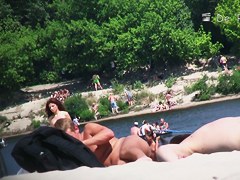 The awesome view of beach nudist girl