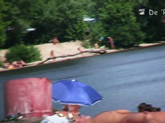 The awesome view of beach nudist girl