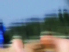 Amazing redhead teen hidden beach voyeur vid