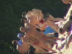 Brunette teen beach nudist clip