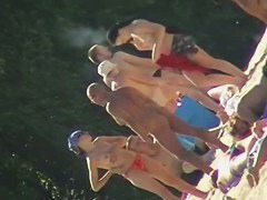 Brunette teen beach nudist clip