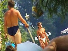 That is a russian beach that is packed up with naked women