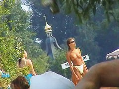 That is a russian beach that is packed up with naked women