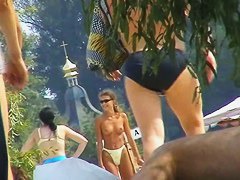 That is a russian beach that is packed up with naked women