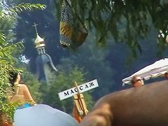 That is a russian beach that is packed up with naked women