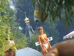 That is a russian beach that is packed up with naked women