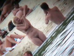 Blonde babe teases her boyfriend at a couple