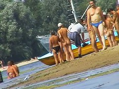 Naked hot babes at the marina beach