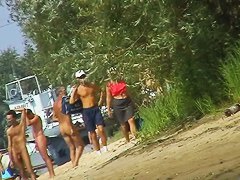 Naked hot babes at the marina beach
