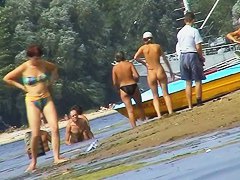 Naked hot babes at the marina beach